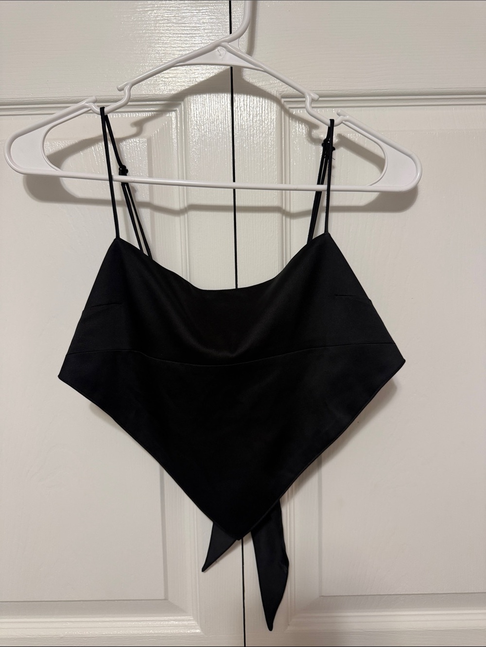 DANIELLE BERNSTEIN Black Handkerchief-Hem Cami